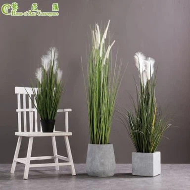 6 فوت گیاه نی مصنوعی با گل سفید تزئینی